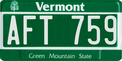 VT license plate AFT759