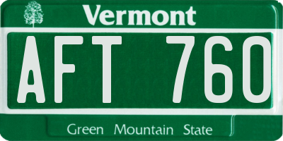 VT license plate AFT760