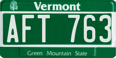 VT license plate AFT763