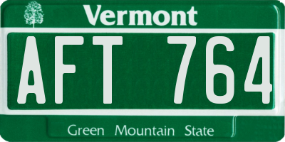 VT license plate AFT764