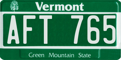 VT license plate AFT765