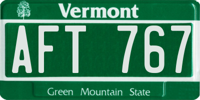 VT license plate AFT767