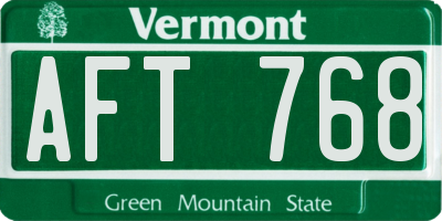 VT license plate AFT768