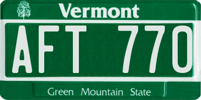 VT license plate AFT770