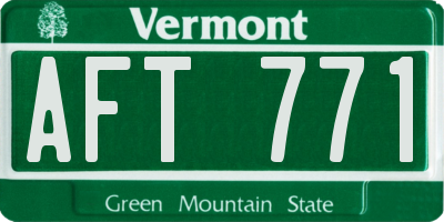 VT license plate AFT771