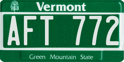 VT license plate AFT772