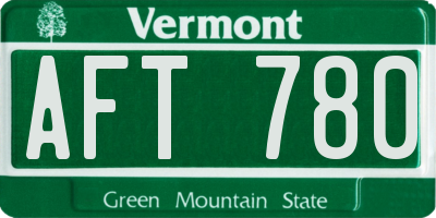 VT license plate AFT780