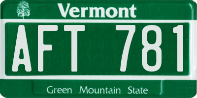VT license plate AFT781