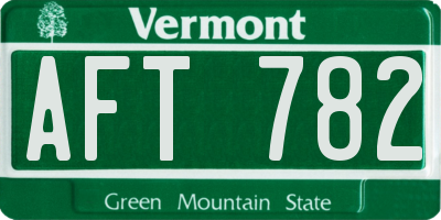 VT license plate AFT782