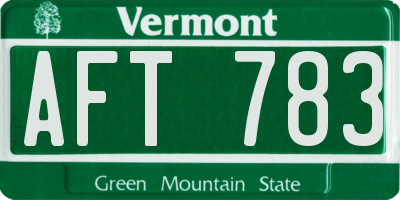 VT license plate AFT783