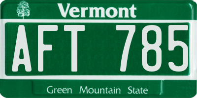 VT license plate AFT785