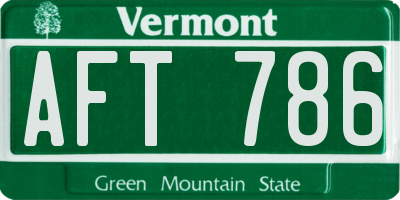 VT license plate AFT786