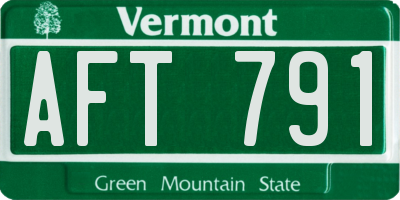 VT license plate AFT791