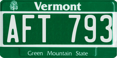 VT license plate AFT793