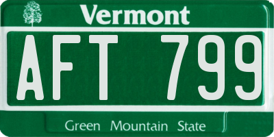 VT license plate AFT799