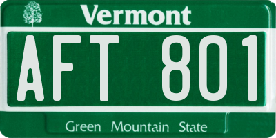 VT license plate AFT801