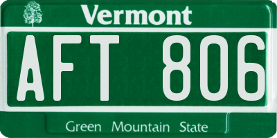 VT license plate AFT806