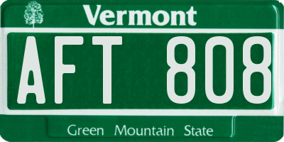VT license plate AFT808