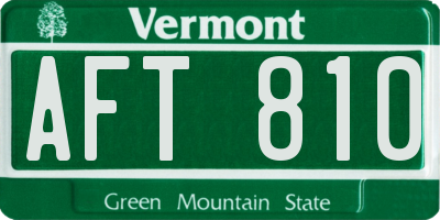 VT license plate AFT810