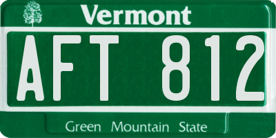 VT license plate AFT812