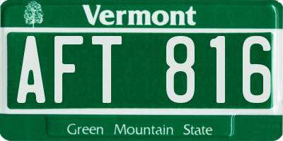 VT license plate AFT816