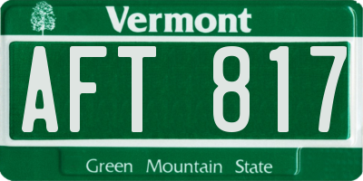 VT license plate AFT817