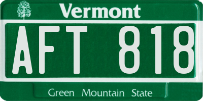 VT license plate AFT818