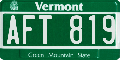 VT license plate AFT819