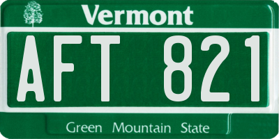 VT license plate AFT821