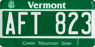 VT license plate AFT823