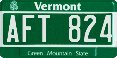 VT license plate AFT824