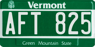 VT license plate AFT825