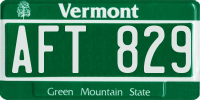 VT license plate AFT829