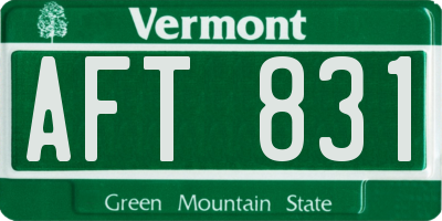 VT license plate AFT831