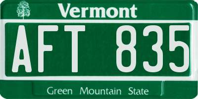 VT license plate AFT835