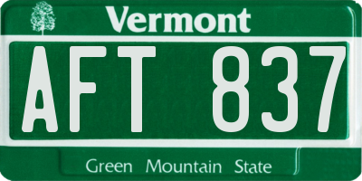 VT license plate AFT837
