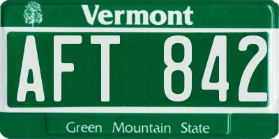 VT license plate AFT842