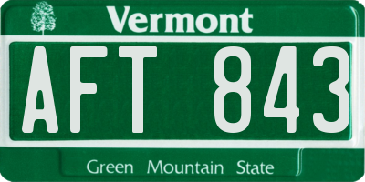 VT license plate AFT843