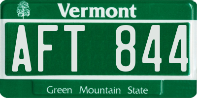 VT license plate AFT844