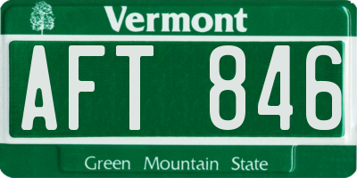VT license plate AFT846