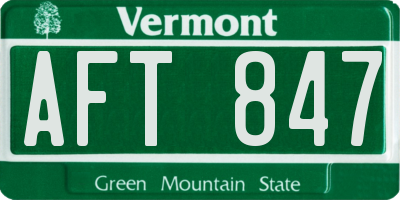 VT license plate AFT847