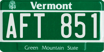 VT license plate AFT851
