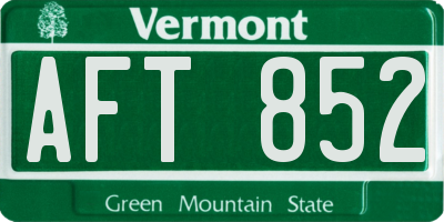 VT license plate AFT852