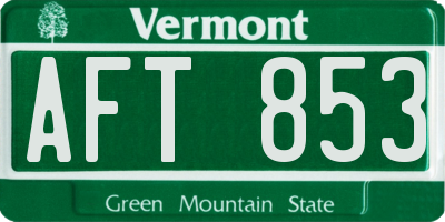 VT license plate AFT853
