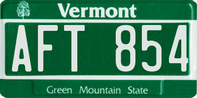 VT license plate AFT854