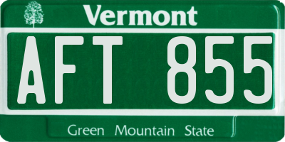 VT license plate AFT855