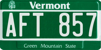 VT license plate AFT857