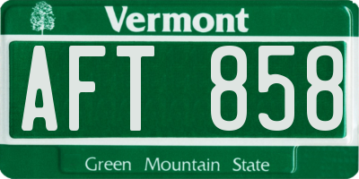 VT license plate AFT858