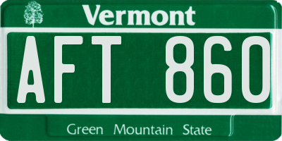 VT license plate AFT860
