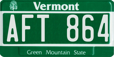 VT license plate AFT864